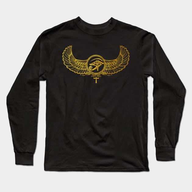 The Eye of Horus Golden Long Sleeve T-Shirt by DISOBEY